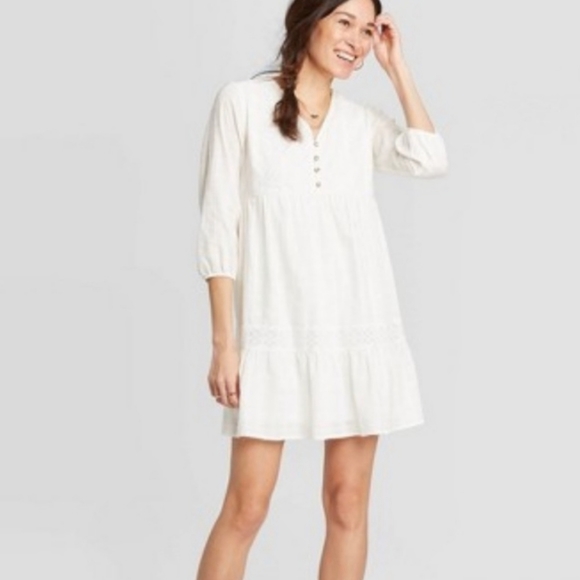 white tiered babydoll dress